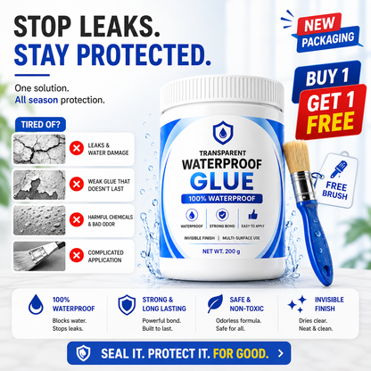Transparent Waterproof Glue (Buy 1 Get Free) + Free Brush 🔥