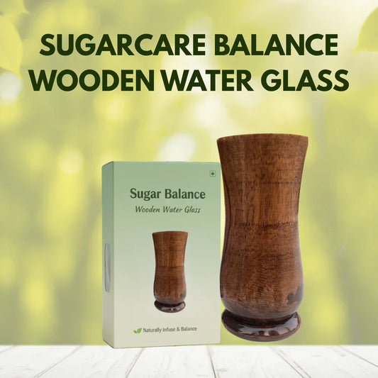 SugarCare Balance Wooden Water Glass (Natural Sugar Solution)