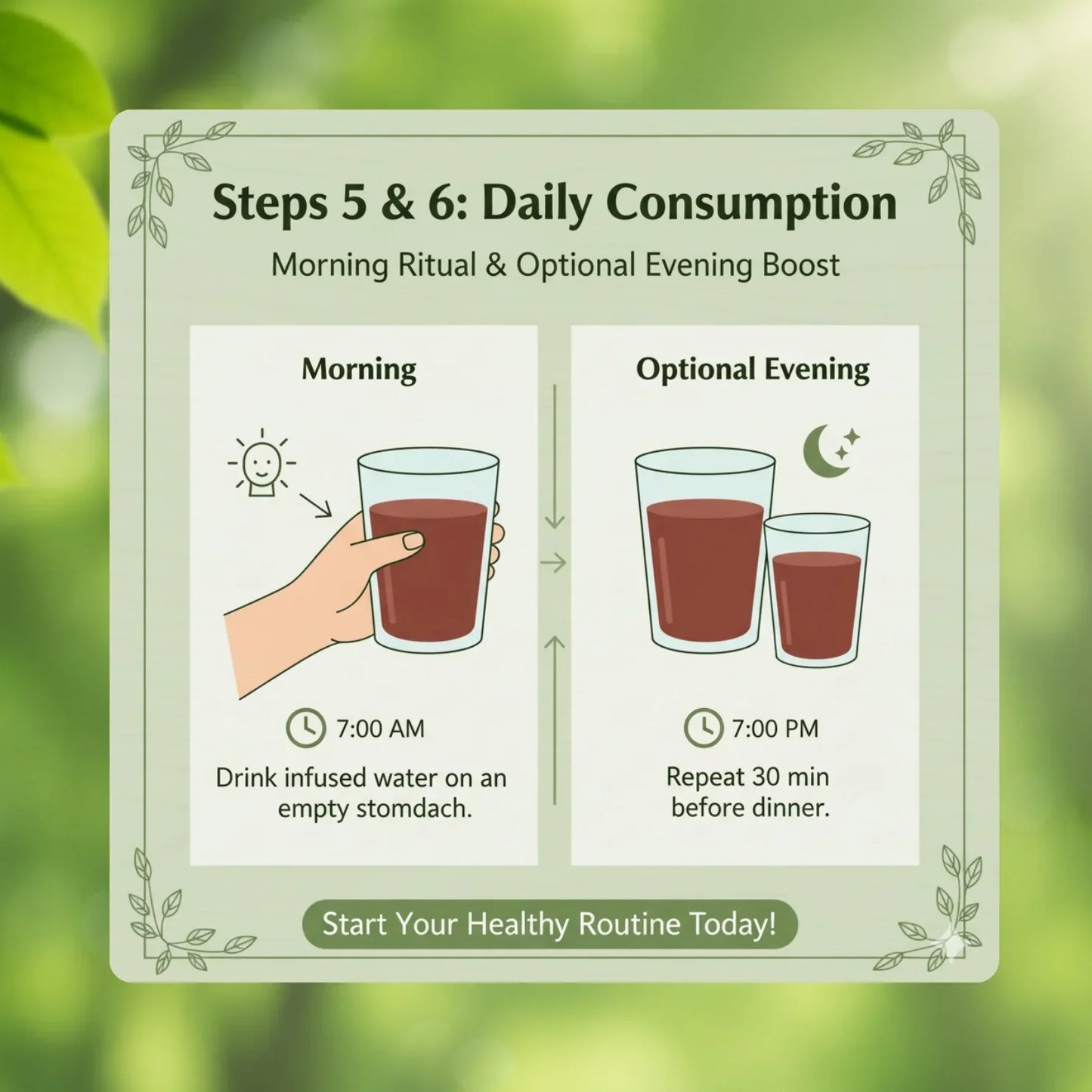 SugarCare Balance Wooden Water Glass (Natural Sugar Solution)