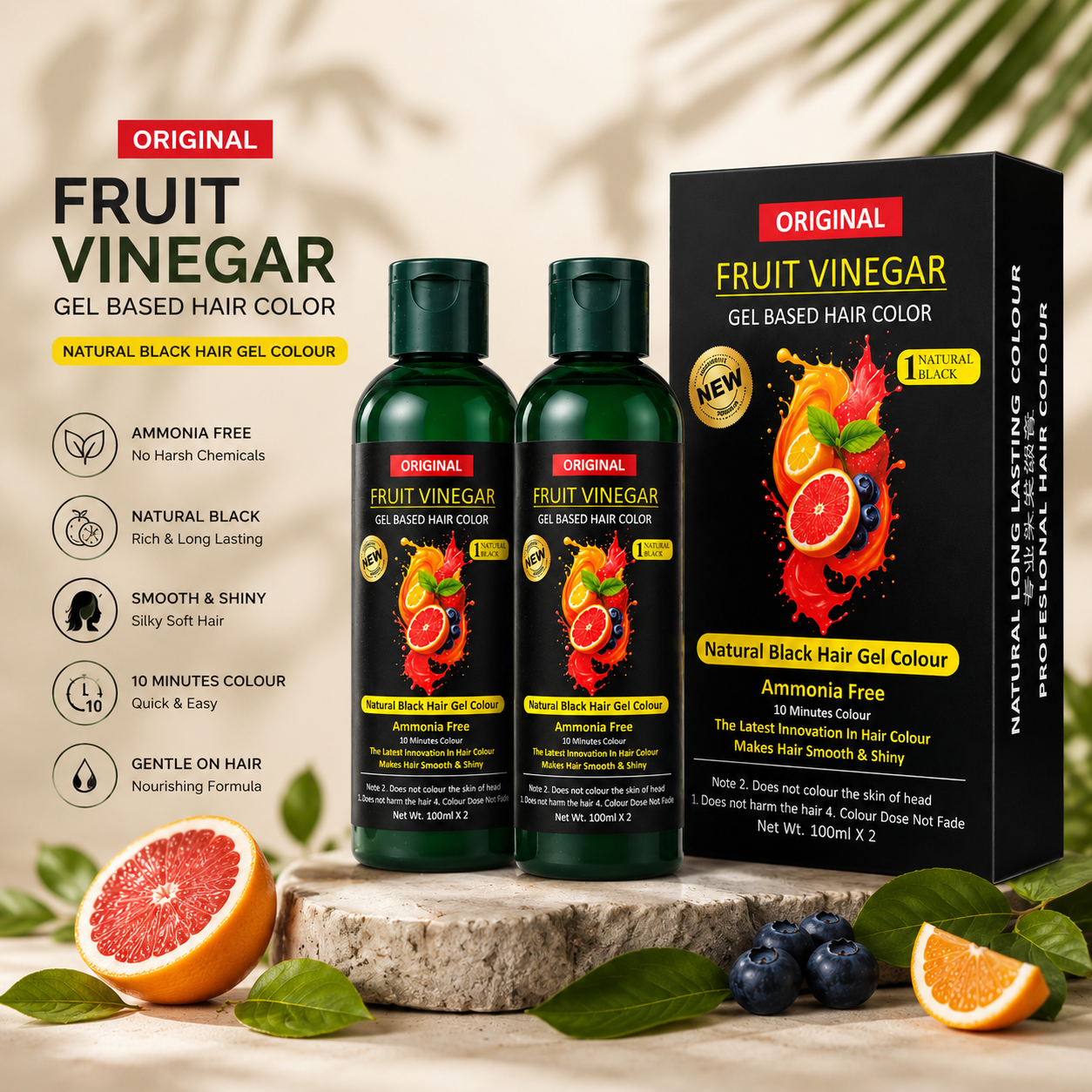FruitVeda™️ Fruit Vinegar Gel Hair Color