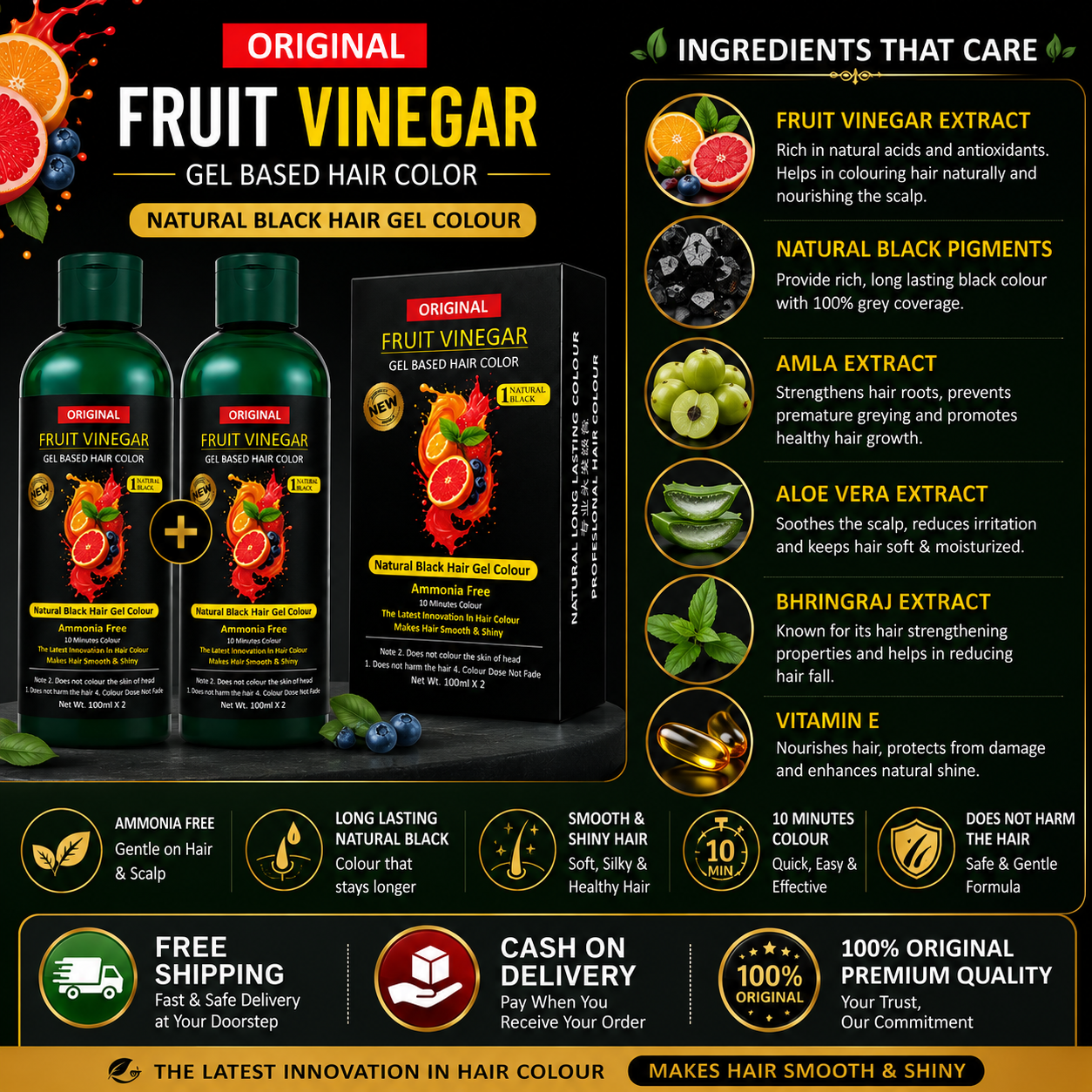 FruitVeda™️ Fruit Vinegar Gel Hair Color