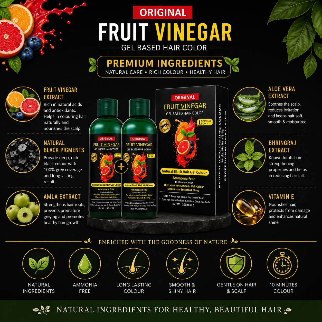 FruitVeda™️ Fruit Vinegar Gel Hair Color